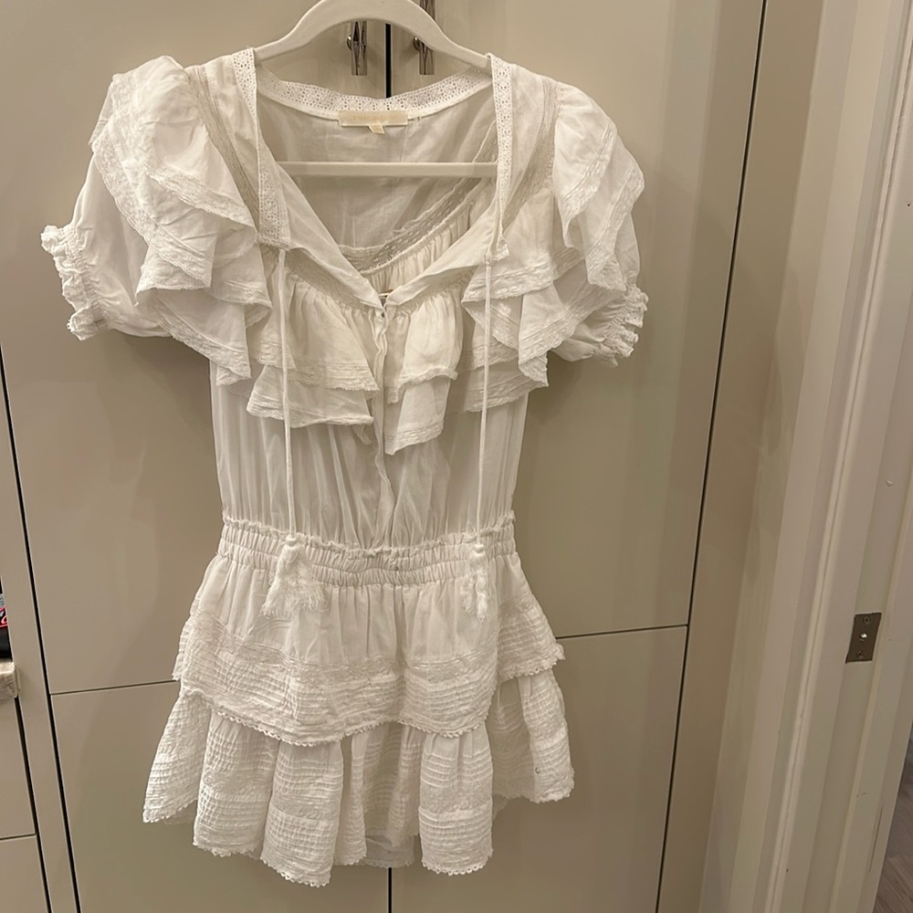 White LoveShackFancy Liv Cotton Ruffled Dress